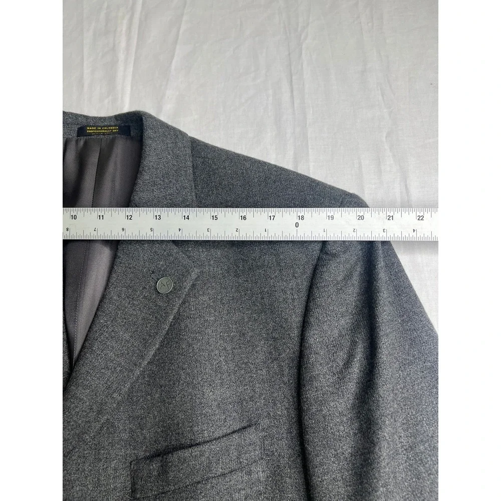 Andrew Fezza New York Gray Worsted Wool‎ Cashmere Blazer Mens 42R